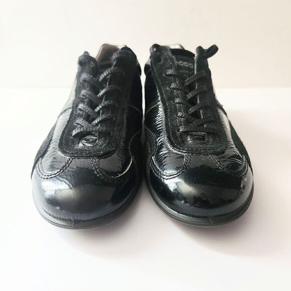 ECCO Black Patent Leather & Suede Low Top Sneakers EU40 | US 8.5 - Picture 3 of 8